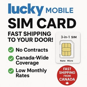 ✨ 📱 Lucky Mobile SIM Card – Fast Shipping to Your Door! ✨ - Zdjęcie 1 z 2