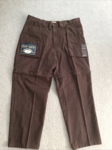 Men's St John's Bay Brown Cargo Convertible Pants Shorts Zip Off Legs 40x30 NWT - Picture 1 of 7