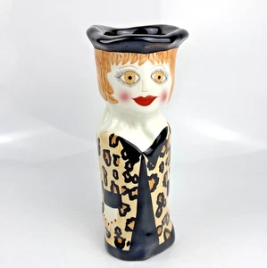 Florero coleccionable Susan Paley By Ganz "Francisco" con estampado de leopardo Bella Casa - Imagen 1 de 7