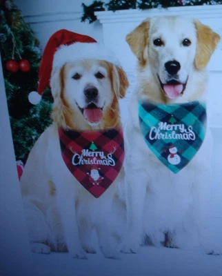 Handmade Christmas Doggie Slip on Collar Style Neckerchief Bandana