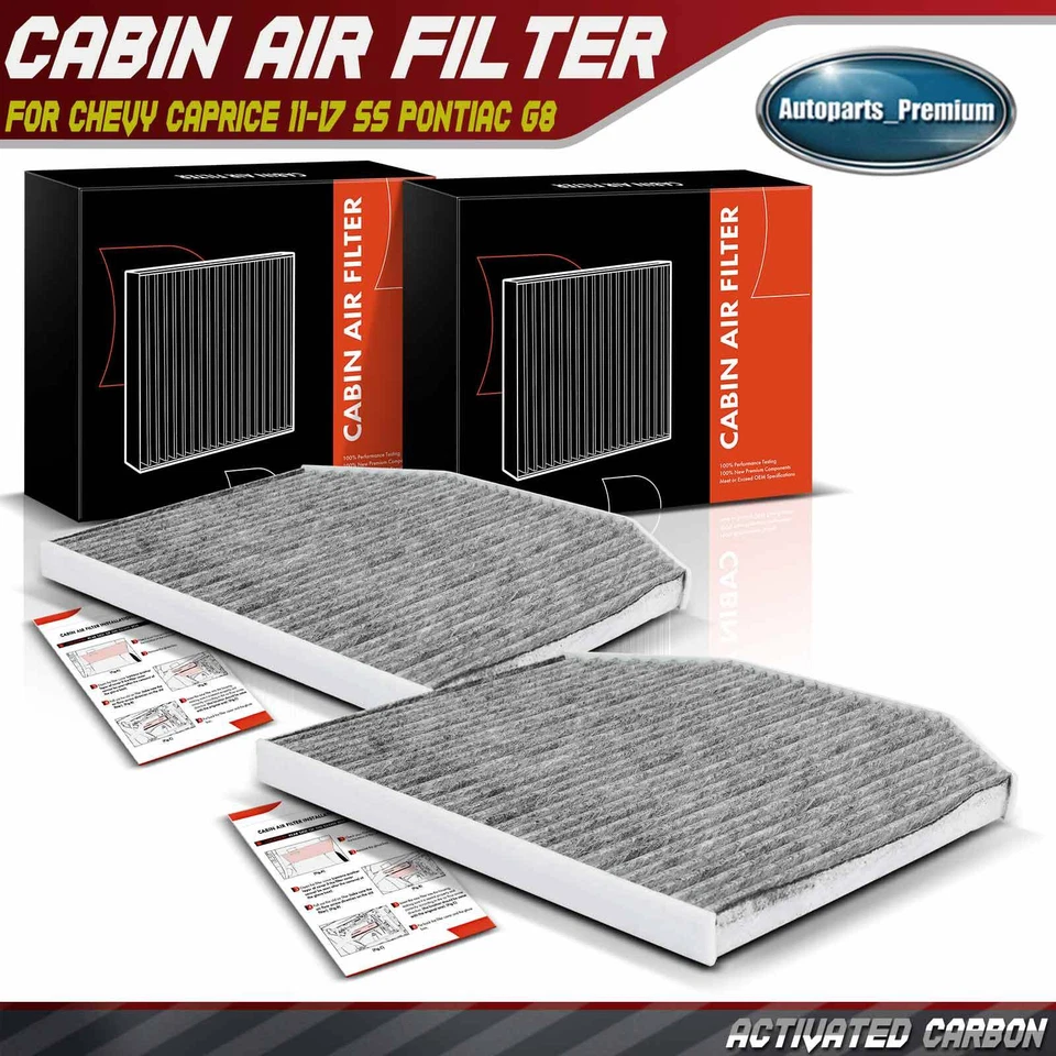 Filtro de aire de cabina de carbón activado 2 piezas para Chevy Caprice 2011-2017 SS Pontiac G8 Foto 1 de 4