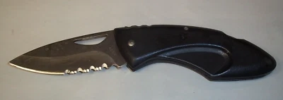 Buck 433 Juno Lockback Combination Edge Blade Folding Pocket Knife USA - Image 1 of 4