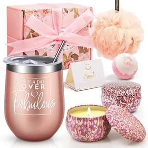 Damen Geschenkkorb Badeset Box Becher Badebombe Aromatherapie Kerzen Luffa - Bild 1 von 7