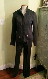 Lafayette 148 navy blue pants suit sz 2 pinstriped $698 - Picture 1 of 12