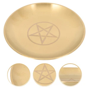Piatto pentagramma metallo decorativo tarocchi cerimonia portacandele vassoio portaoggetti - Foto 1 di 6