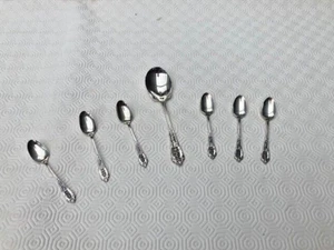 Vintage Wallace Rose Point Design Sterling Silver Sugar & Demitasse Teaspoons - Picture 1 of 11