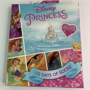 Disney Princess Girls 12 Days of Socks Small Shoe 5.5 8.5 Advent Calendar NEW - Picture 1 of 3