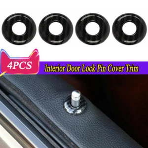 4pcs Carbon ABS Interior Door Lock Pin Cover Trim For Ford F150 F-150 2021-2024 - Picture 1 of 8