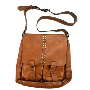 Patricia Nash Armeno Brown Leather Suede Studded Crossbody Messenger Bag Boho - Imagen 1 de 24