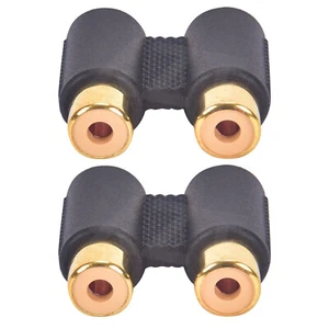 Dual Head 2xRCA Female to Female Coupler Audio Adapter Connector Phono Coupler - Picture 1 of 7