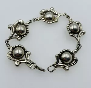 Los Castillo Vintage mexikanisches Sterlingsilber verziertes Gliederarmband - Bild 1 von 6