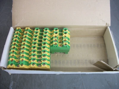 TELEMECANIQUE BOX OF 25 16mm2 PROTECTIVE EARTH TERMINAL BLOCKS AB1TP1635U NIB - Image 1 of 3