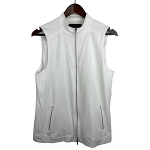 Lafayette 148 Size Medium White Zip Performance Activewear Vest Coastal Walking - Picture 1 of 8