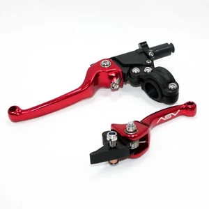 RED CNC Heavy Duty Clutch + Brake Lever Set 125cc 150cc PIT PRO TRAIL DIRT BIKE - Foto 1 di 4