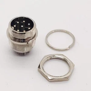 Jack pannello microfono 8 pin, con dado e lavatrice, nuovo - Foto 1 di 5