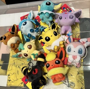 Pokemon Doll Evoli Evolution Complete Set Keychain Plushie Anhänger Komplette - Bild 1 von 4