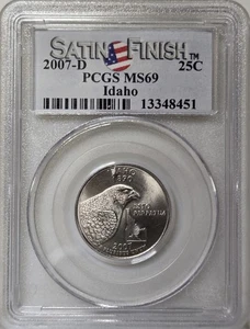 2007-D25C PCGS MS69 - Clad  Satin Finish Idaho Quarter - Picture 1 of 2