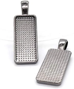 30Pcs Rectangle Cabochons 10X25Mm Pendant Blank Base Settings Necklace Bezel Tra - Picture 1 of 3