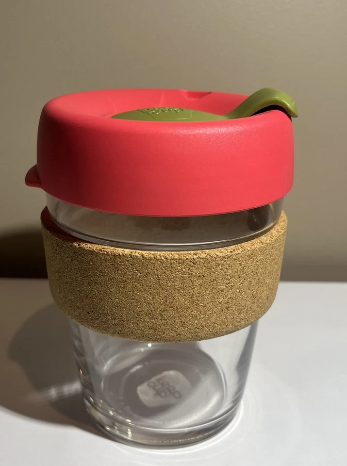 KeepCup Brew Cork - Taza de café reutilizable vidrio templado y corcho natural 12 oz Foto 1 de 4