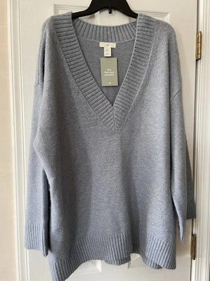 H&M Womens Blue Pullover V-Neck Sweater Size XL - Image 1 of 4