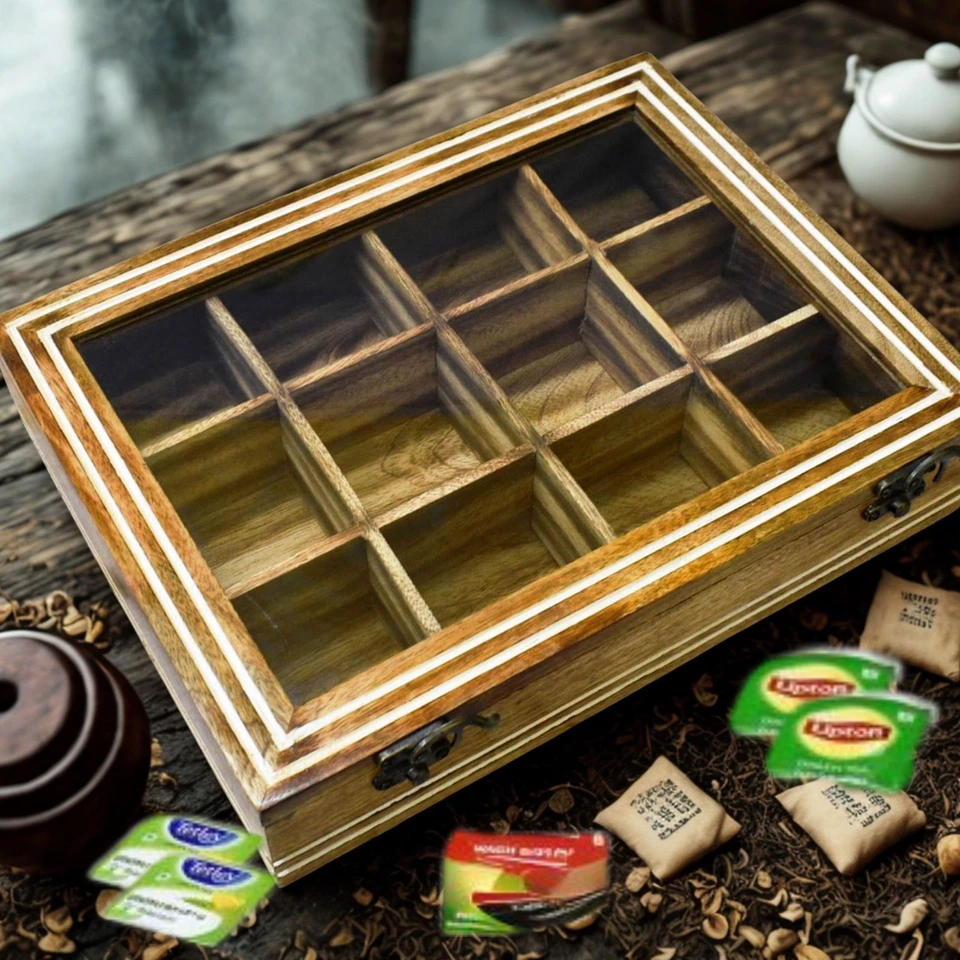 Boîte à thé pour organisateur de sachets de thé avec 12 emplacements, stockag... - Photo 1/4