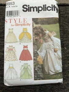 Simplicity 8953 Halloween Girl Size Costume Used Sizes 4-8 Princess Gowns - Picture 1 of 1