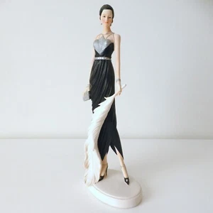 ART DECO Style Figurine Statue Elegant Lady with Fan - Picture 1 of 12