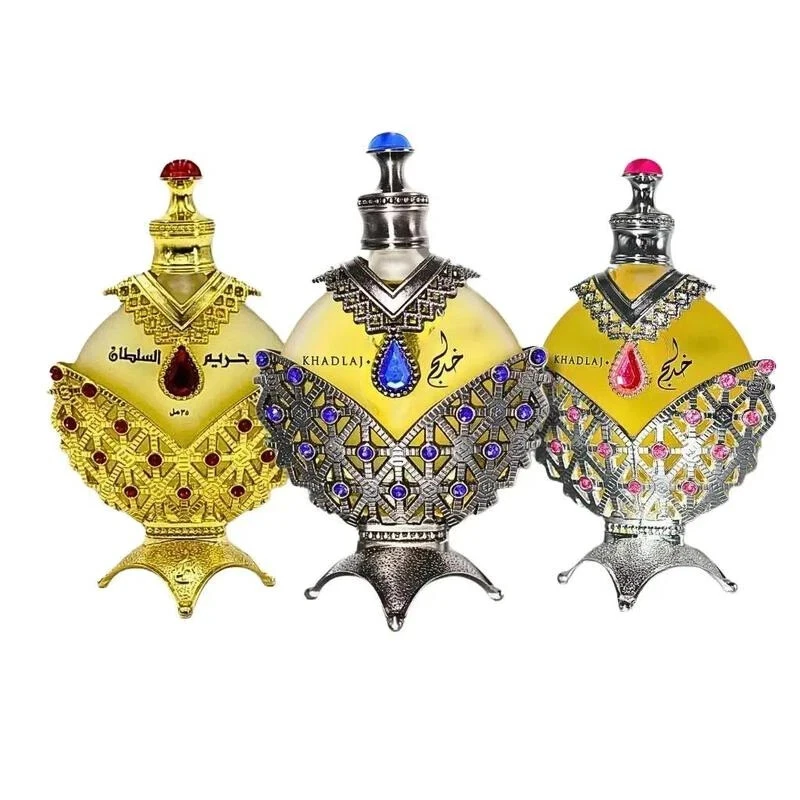 JUEGO DE 3 Aceite Perfume Hareem Al Sultan Khadlaj - Dorado, Plata, Azul ORIGINAL 35 ML Foto 1 de 4