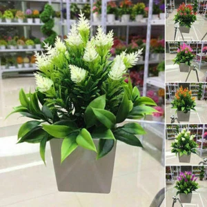 Plantas sintéticas artificiales árbol en maceta jardín hogar interior exterior oficina decoración - Imagen 1 de 14