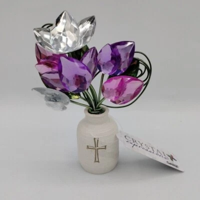 Figura de flores Ganz Crystal Expressions inspiradora Posy Pot - Cruz Foto 1 de 4