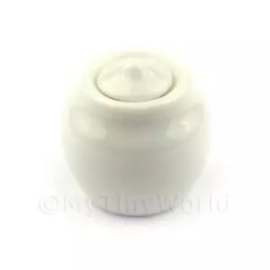 Dolls House Miniature Very Fine White Storage Jar With Removable Lid - Picture 1 of 1