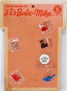 Adornos vintage para hacer vestidos Barbie y Midge - 1831 botones y cuentas 1963 Mattel - Imagen 1 de 2