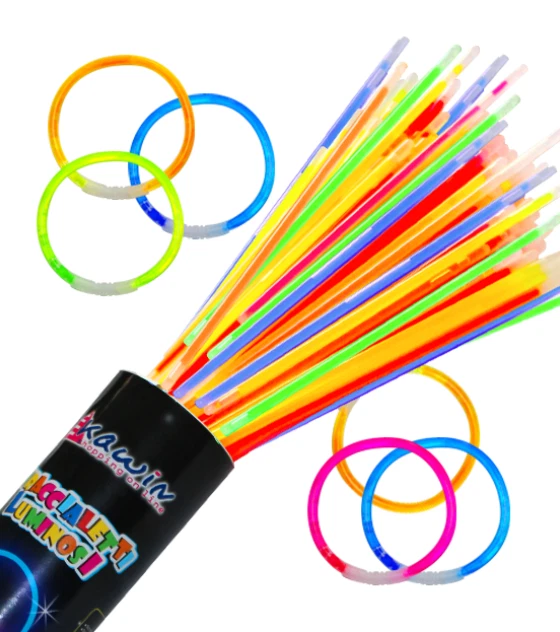 100 Pezzi Braccialetti Luminosi Fluorescenti - 8712364531985