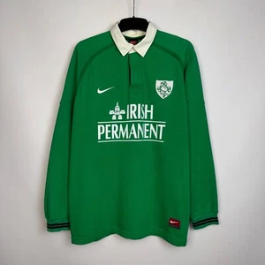 MAGLIA MAGLIA IRLANDA RUGBY UNION anni 90 manica lunga nike vintage tg L UOMO - Foto 1 di 24
