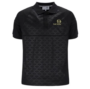Sergio Tacchini Men's Cambio Mono Hologram Logo Polo T-Shirt Sporty Top Black - Picture 1 of 1