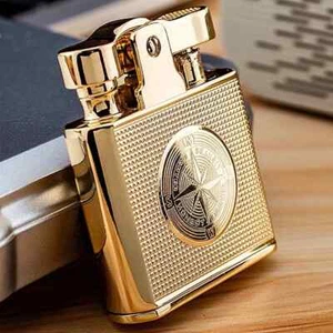 New Windproof Retro Brass Cigar Lighter Cigar Lighter Men Smoking Accessories - Picture 1 of 21