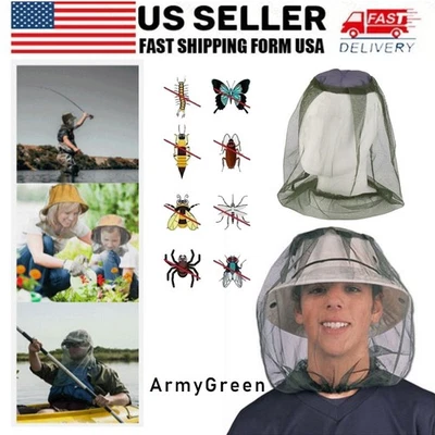 1Шт военный зеленый рыболовная шляпа открытый анти насекомых комаров солнцезащитная шапка - Изображение 1 из 4