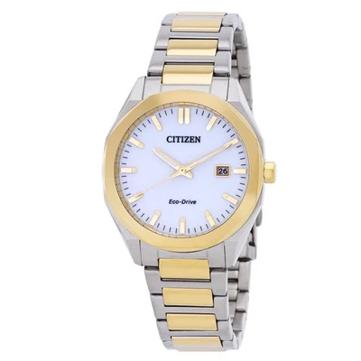 Reloj para hombre Citizen Octangle Eco-Drive esfera blanca dos tonos BM7624-82A Foto 1 de 3