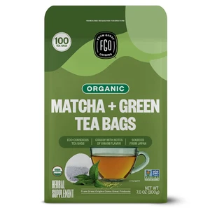 Matcha japonés orgánico + té verde, 100 unidades, bolsas de té ecológicas, resealab - Imagen 1 de 12