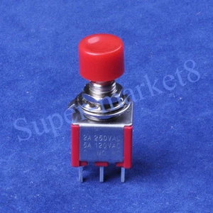 10PC Red Mini Push Button Switch 2A 250VAC 5A 120VAC 6Pin Momentary - Picture 1 of 2