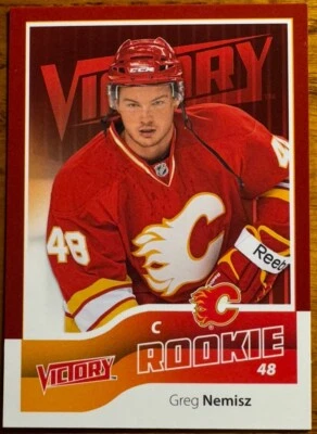 2011-12 Upper Deck Victory Red Rookie RC Greg Nemisz #206 Calgary Flames - Image 1 of 2