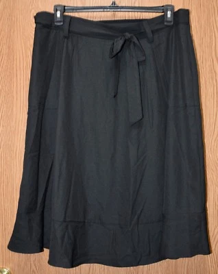 Womens Black NY Collection Flat Front Skirt & Belt Size 1X NWT NEW - Изображение 1 из 2