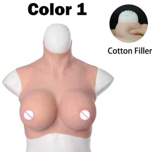 Fake Chest Silicone Breast Forms Realistic False Huge Boobs Sexy for Cosplay - Imagen 1 de 15