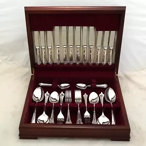 More details for albany design k &amp; m sheffield silver service 44 piece canteen of cutlery set