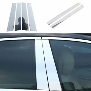 For Benz S-Class 2014-2020 Silver Steel Bc Pillar Panel Window Trim Covers 6PCS - Picture 1 of 9