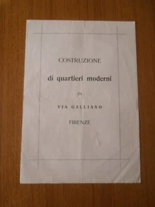 COSTRUZIONE DI QUARTIERI MODERNI IN VIA GALLIANO FIRENZE DESCRIZIONE URBANISITIC - Picture 1 of 2