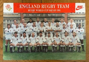 Fully Signed A3 Poster - England Rugby World Cup 1991 Squad - UNIQUE - Picture 1 of 1