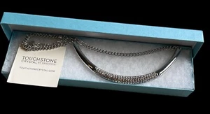 Touchstone by Swarovski Silver Tone Crystal Choker Necklace 16" Signed NEW Gift - Picture 1 of 7