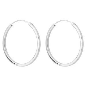 Pendientes de aro de corte cuadrado de plata de ley 925 con sello nuevos en caja - Imagen 1 de 4