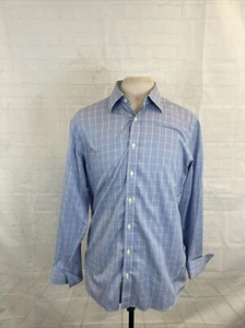Charles Tyrwhitt Men's Light Blue Yellow Plaid Cotton Dress Shirt 15.5 - 33 $108 - Picture 1 of 9